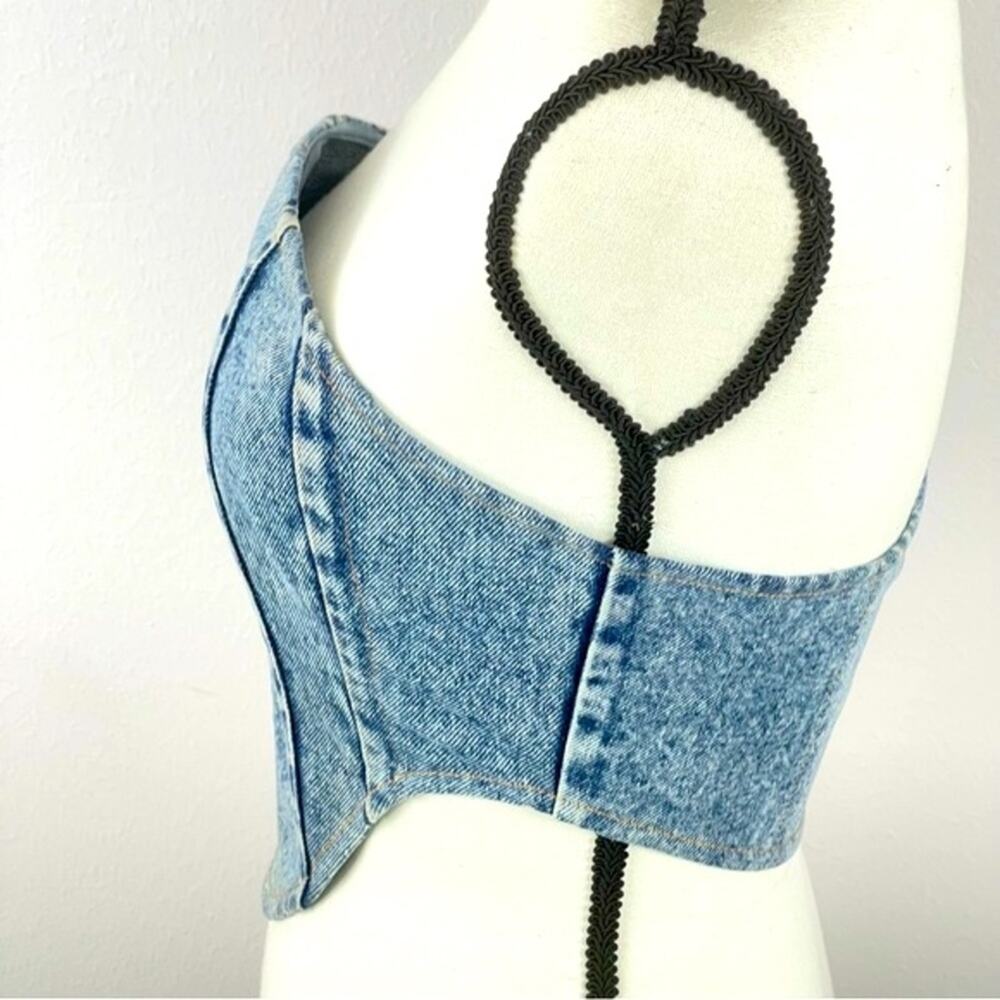 BY.DLYN Jamison Corset Light Blue Denim Back Zip - XS - Picture 5 of 13